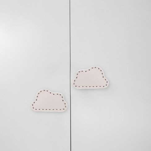 Cloud-Shaped Single Hole Drawer Pulls 2pcs Brass Handles with White Thickened Leather for ’s Wardrobe Doors ’ Room Furniture Hardware in Saudi Arabia