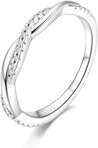 Twisted Vine Moissanite Wedding Band Ring, 3mm Width Eternity Promise Ring for Women, D Color VVS1 Moissanite Rings 925 Sterling Silver, Anniversary and Bridal Gift, All Size in Kuwait