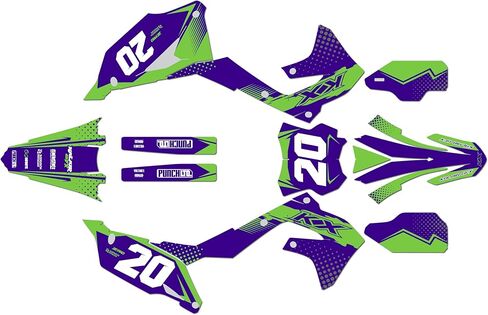 Graphics Kit for Kawasaki KX450 2019-2023 and KX250 2021-2024 Spear Series Purple 21 Mil - Pro Edition - Dirt Pit Bike Motorcycle Sticker, Dirtbike Racing Decal Motocross no-Plastics in Saudi Arabia