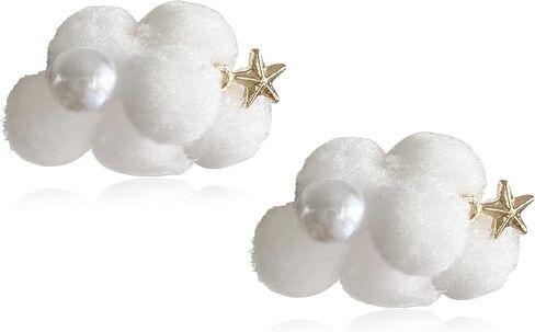 GPASTG لطيف اليدوية خفيفة الوزن غير متناظرة الغيوم البيضاء ستار سلسلة استرخى قطرة أقراط للنساء بيان هدايا مجوهرات in Kuwait