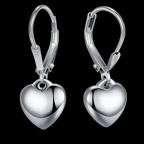 Teardrop Leverback Earrings for Women,925 Sterling Silver Dangle Earrings,Nickel-Free Hypoallergenic Waterdrop Earrings for Sensitive Ears in Saudi Arabia