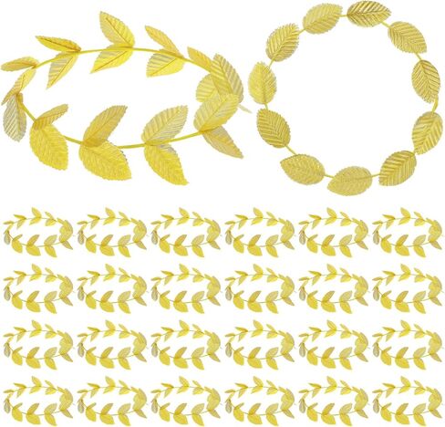 24 Pcs Gold Laurel Wreath Crown Gold Leaf Headband Greek Toga Goddess Costume Headpiece for Women Halloween Accessories in Kuwait