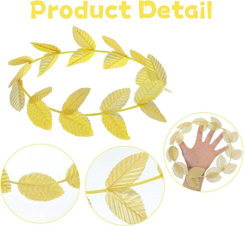 24 Pcs Gold Laurel Wreath Crown Gold Leaf Headband Greek Toga Goddess Costume Headpiece for Women Halloween Accessories in Kuwait