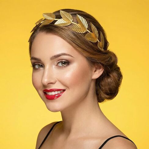 24 Pcs Gold Laurel Wreath Crown Gold Leaf Headband Greek Toga Goddess Costume Headpiece for Women Halloween Accessories in Kuwait