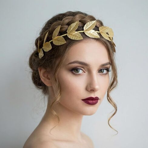 24 Pcs Gold Laurel Wreath Crown Gold Leaf Headband Greek Toga Goddess Costume Headpiece for Women Halloween Accessories in Kuwait