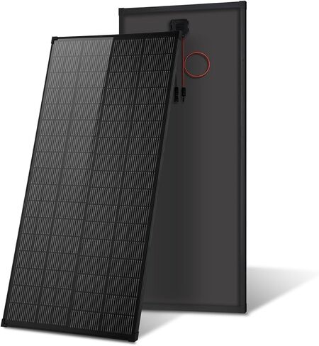 الألواح الشمسية N-Type 16BB 200W Solar Panel، 200 Watt Solar Panel 18V A + خلية أحادية البلورية 25٪ كفاءة عالية، لأنظمة RV Van Marine Home Rooftop خارج الشبكة (52.4 بوصة × 30.1 بوصة، أسود مفرد) in Kuwait