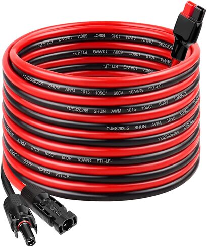 كابل لوحة شمسية 10AWG إلى موصل أندرسون - كابل تمديد شمسي 2FT مع موصل على طراز أندرسون لمحطة الطاقة المحمولة مولد الطاقة الشمسية in Kuwait