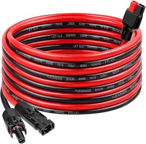 10AWG Solar Panel Cable to Anderson Connector - 2FT Solar Extension Cable with Anderson -Style Connector for Portable Power Station Solar Panel Solar Generator in Kuwait