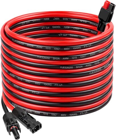 10AWG Solar Panel Cable to Anderson Connector - 2FT Solar Extension Cable with Anderson -Style Connector for Portable Power Station Solar Panel Solar Generator in Kuwait