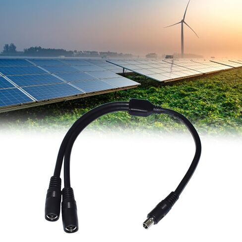 DC8020 Y Splitter Adapter Cable 14AWG Power Cord Wire 1 Male to 2 Female for Solar Panel Charging 40cm Long Black in Kuwait