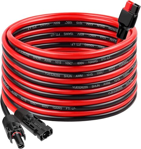 10AWG Solar Panel Cable to Anderson Connector - 2FT Solar Extension Cable with Anderson -Style Connector for Portable Power Station Solar Panel Solar Generator in Kuwait