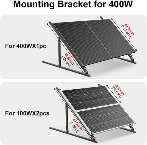 دعامات تركيب لوحة شمسية قابلة للتعديل مقاس 50 بوصة من Dokio، مع أرجل إمالة قابلة للطي على أي سطح مستوٍ للمركبات الترفيهية والسقف والقارب وأي أنظمة خارج الشبكة in Kuwait