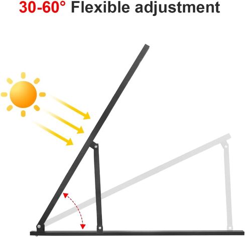 دعامات تركيب لوحة شمسية قابلة للتعديل مقاس 50 بوصة من Dokio، مع أرجل إمالة قابلة للطي على أي سطح مستوٍ للمركبات الترفيهية والسقف والقارب وأي أنظمة خارج الشبكة in Kuwait