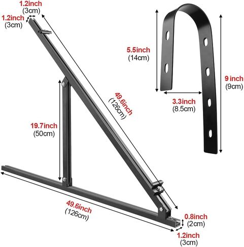 دعامات تركيب لوحة شمسية قابلة للتعديل مقاس 50 بوصة من Dokio، مع أرجل إمالة قابلة للطي على أي سطح مستوٍ للمركبات الترفيهية والسقف والقارب وأي أنظمة خارج الشبكة in Kuwait