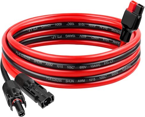10AWG Solar Panel Cable to Anderson Connector - 2FT Solar Extension Cable with Anderson -Style Connector for Portable Power Station Solar Panel Solar Generator in Kuwait