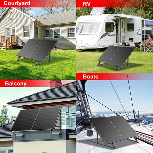 دعامات تركيب لوحة شمسية قابلة للتعديل مقاس 50 بوصة من Dokio، مع أرجل إمالة قابلة للطي على أي سطح مستوٍ للمركبات الترفيهية والسقف والقارب وأي أنظمة خارج الشبكة in Kuwait