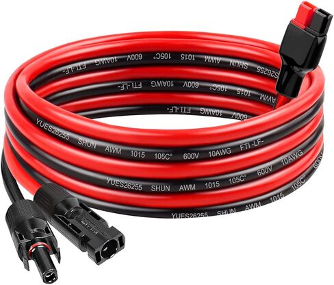 10AWG Solar Panel Cable to Anderson Connector - 2FT Solar Extension Cable with Anderson -Style Connector for Portable Power Station Solar Panel Solar Generator in Kuwait