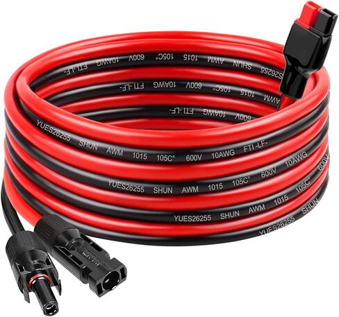 10AWG Solar Panel Cable to Anderson Connector - 2FT Solar Extension Cable with Anderson -Style Connector for Portable Power Station Solar Panel Solar Generator in Kuwait
