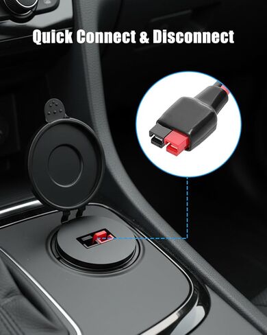 موصل عمود الطاقة مناسب لموصلات أندرسون مع غطاء محكم للطقس، غطاء عمود طاقة فردي مقاوم للماء لسيارة 12 فولت/24 فولت، شاحنة، قارب، عربة سكن متنقلة in Kuwait