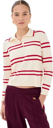 State & Lake Women's Long Sleeve Striped Polo in Kuwait