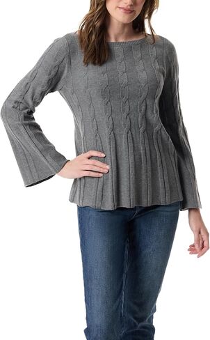 Gloria Vanderbilt Women's Maren Boat Neck Cable Sweater Pullover Standard in Saudi Arabia