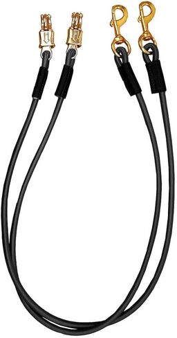 Country Pride 5-Foot Bungee Cross Ties for Horses, Nickel-Plated Panic Snap and Brass Snap, Durable Rope with Reinforced Nylon Closures, Sold in Pairs, 60-Inch Length (Black) in Kuwait