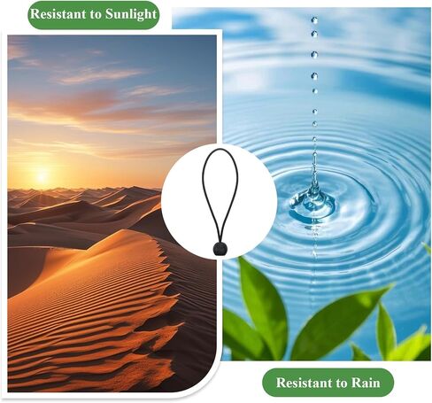 100Pcs Ball Bungee Cords, 5.9 Inch Heavy Duty Tarp Bungee Cords with Balls, Black Elastic Bungees Ball Cords for Secure Hold Outdoor Camping Tents Cargo Holding with UV Resistant in Kuwait