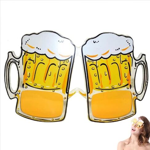 Party Glasses - Fun Drinking Glasses for Costume Parties Festivals and Celebrations Novelty Eyeglasses Props with Overflow Beer Mug Design Lightweight and Plastic in Saudi Arabia
