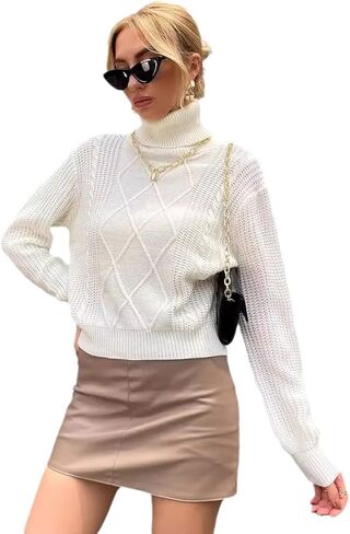Casual Sweaters for Women, Long Sleeve Turtleneck Knit Sweaters Tops in Saudi Arabia