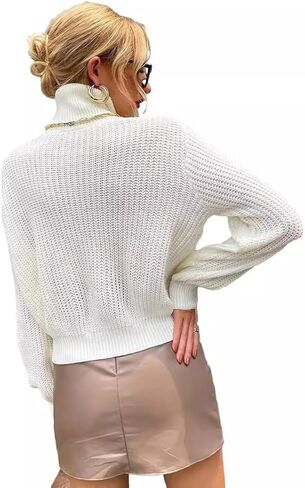 Casual Sweaters for Women, Long Sleeve Turtleneck Knit Sweaters Tops in Saudi Arabia