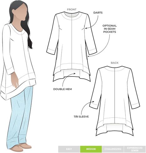 Style Arc Sewing Pattern - Daisy Designer Tunic (Sizes 18-30) in Kuwait