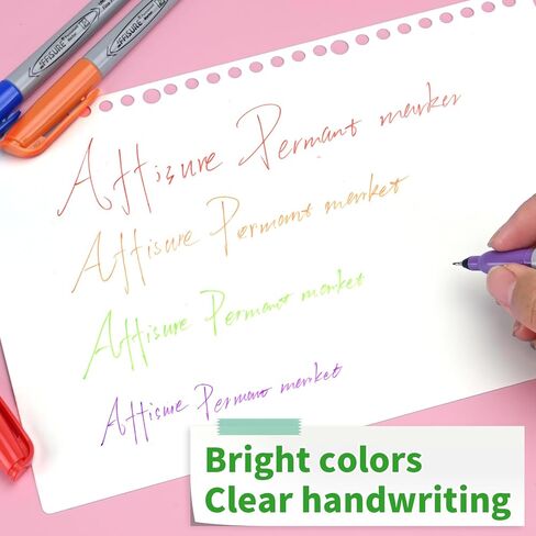 أقلام تحديد دائمة، مجموعة أقلام تحديد دقيقة للغاية، 12 لونًا متنوعًا تعمل على الخشب والبلاستيك والورق والمعادن والحجر والزجاج للفنانين والأطفال والبالغين، 12 قطعة in Kuwait