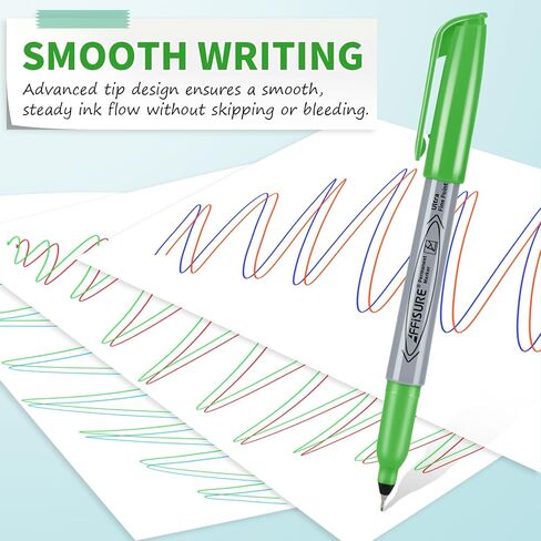 أقلام تحديد دائمة، مجموعة أقلام تحديد دقيقة للغاية، 12 لونًا متنوعًا تعمل على الخشب والبلاستيك والورق والمعادن والحجر والزجاج للفنانين والأطفال والبالغين، 12 قطعة in Kuwait