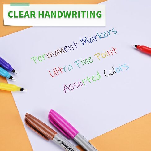 أقلام تحديد دائمة، مجموعة أقلام تحديد دقيقة للغاية، 12 لونًا متنوعًا تعمل على الخشب والبلاستيك والورق والمعادن والحجر والزجاج للفنانين والأطفال والبالغين، 12 قطعة in Kuwait