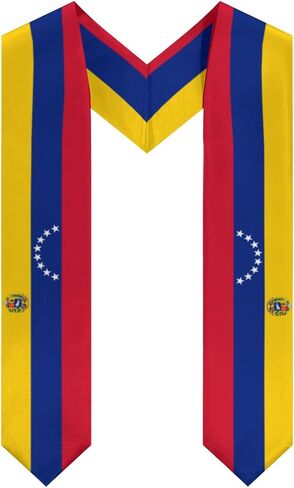Venezuela Venezuelian Flag V-Neck Graduation Shawl Sash, Double sided Graduation Scarf Stole Graduation Shawl for International Students in Saudi Arabia