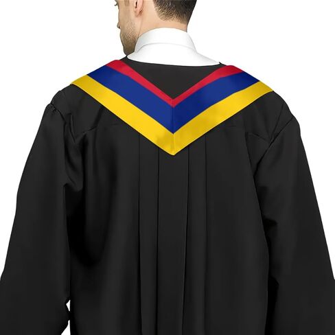 Venezuela Venezuelian Flag V-Neck Graduation Shawl Sash, Double sided Graduation Scarf Stole Graduation Shawl for International Students in Saudi Arabia