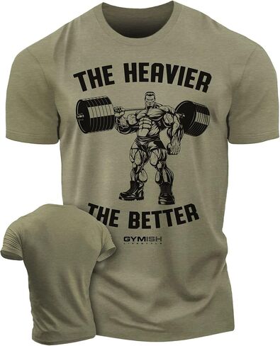The Heavier The Better Gym T-Shirt for Men Motivational Funny Shirt in Saudi Arabia