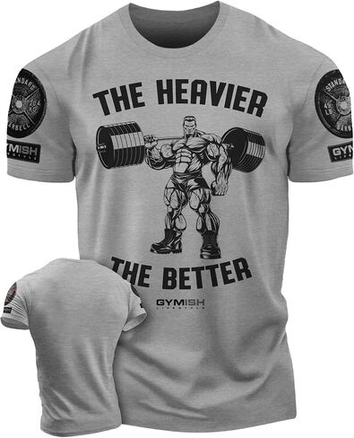 The Heavier The Better Gym T-Shirt for Men Motivational Funny Shirt in Saudi Arabia