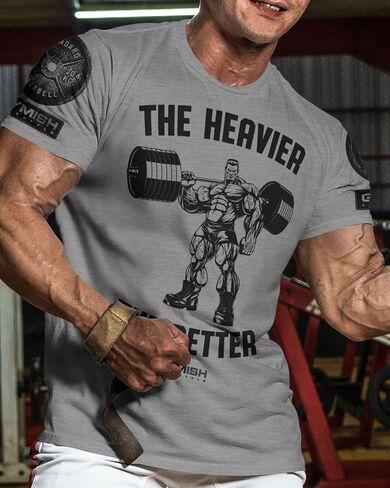 The Heavier The Better Gym T-Shirt for Men Motivational Funny Shirt in Saudi Arabia