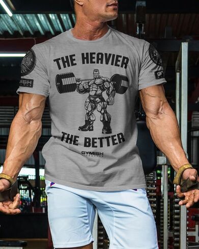 The Heavier The Better Gym T-Shirt for Men Motivational Funny Shirt in Saudi Arabia