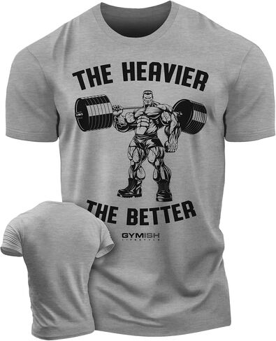 The Heavier The Better Gym T-Shirt for Men Motivational Funny Shirt in Saudi Arabia