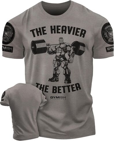 The Heavier The Better Gym T-Shirt for Men Motivational Funny Shirt in Saudi Arabia