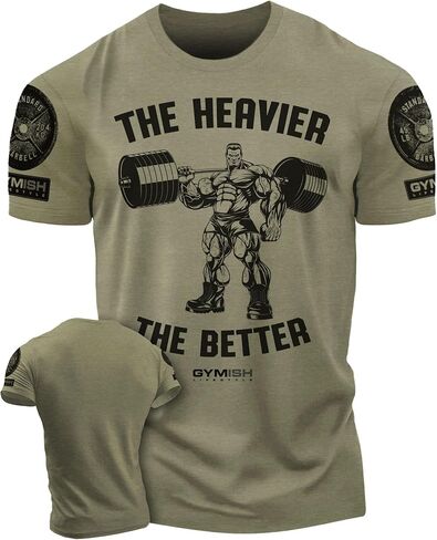 The Heavier The Better Gym T-Shirt for Men Motivational Funny Shirt in Saudi Arabia