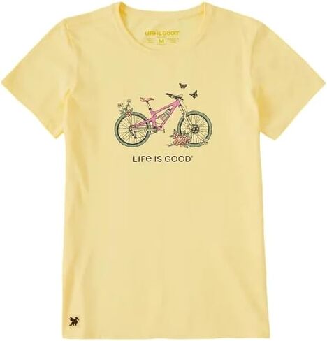 Life is Good Women's Beautiful Butterfly Short Sleeve Crusher-LITE Tee, Sandy Yellow in Saudi Arabia