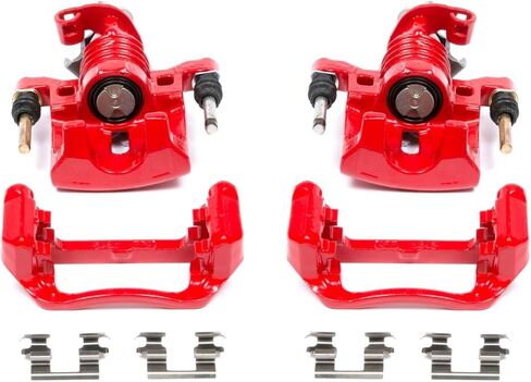 POWERSTOP Rear S4868 Pair of High-Temp Red Powder Coated Calipers For Pontiac Grand Prix 2004-2005 [Model Specific] in Saudi Arabia