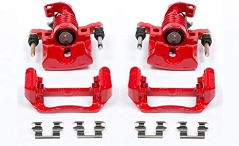POWERSTOP Rear S4868 Pair of High-Temp Red Powder Coated Calipers For Pontiac Grand Prix 2004-2005 [Model Specific] in Saudi Arabia