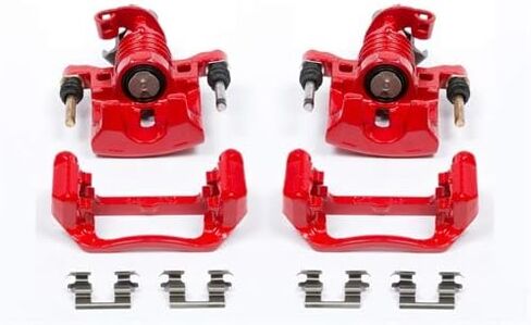 POWERSTOP Rear S4868 Pair of High-Temp Red Powder Coated Calipers For Pontiac Grand Prix 2004-2005 [Model Specific] in Saudi Arabia