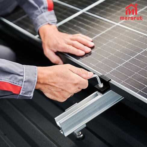 10pcs Solar Panel Clamps Fit for Standard Unistrut, Black Aluminum End Clamps for 30mm 35mm Thick Panels, Mounting Hardware Kit with Nuts & Bolts for Sheet Roof, Metal Roof, Tin Roof, Flat Roofs in Saudi Arabia
