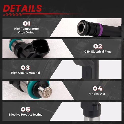 Fuel Injectors for-Lincoln Navigator 2007 2008 V8 5.4L, For-Ford Expedition 2007 2008, Inyectores OE Replacement 0280158140 FJ1008 8002044N, CM5145, 8PCS in Saudi Arabia
