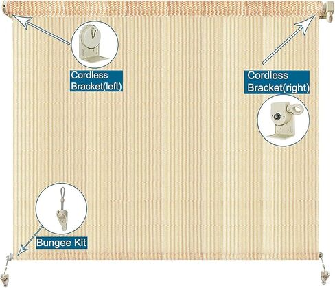 Sunshade Replacement Accessories, Bungee Jumping kit and Cover end 3 Sets, Suitable for Coolaroo External Roller Blinds and Cordless Roller Blinds (Beige) in Kuwait